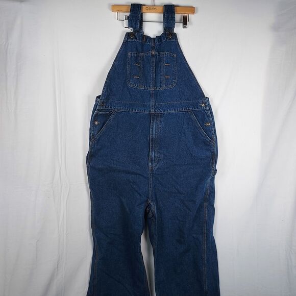 Lincoln Outfitters Denim Overalls Men’s 42x30 Blue Jean Bib Workwear 100% Cotton - Picture 2 of 14